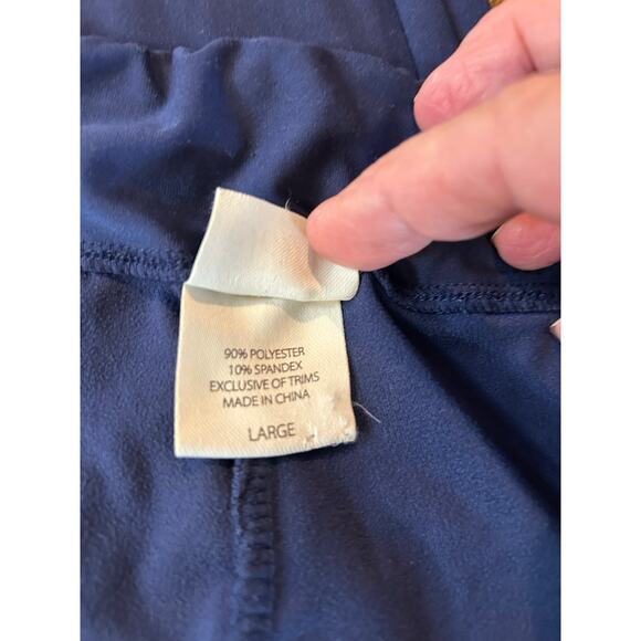 Soma Pajama Set Deep Blue with Black Silver Lace Accent Trim Stretch Sz L - Picture 5 of 9